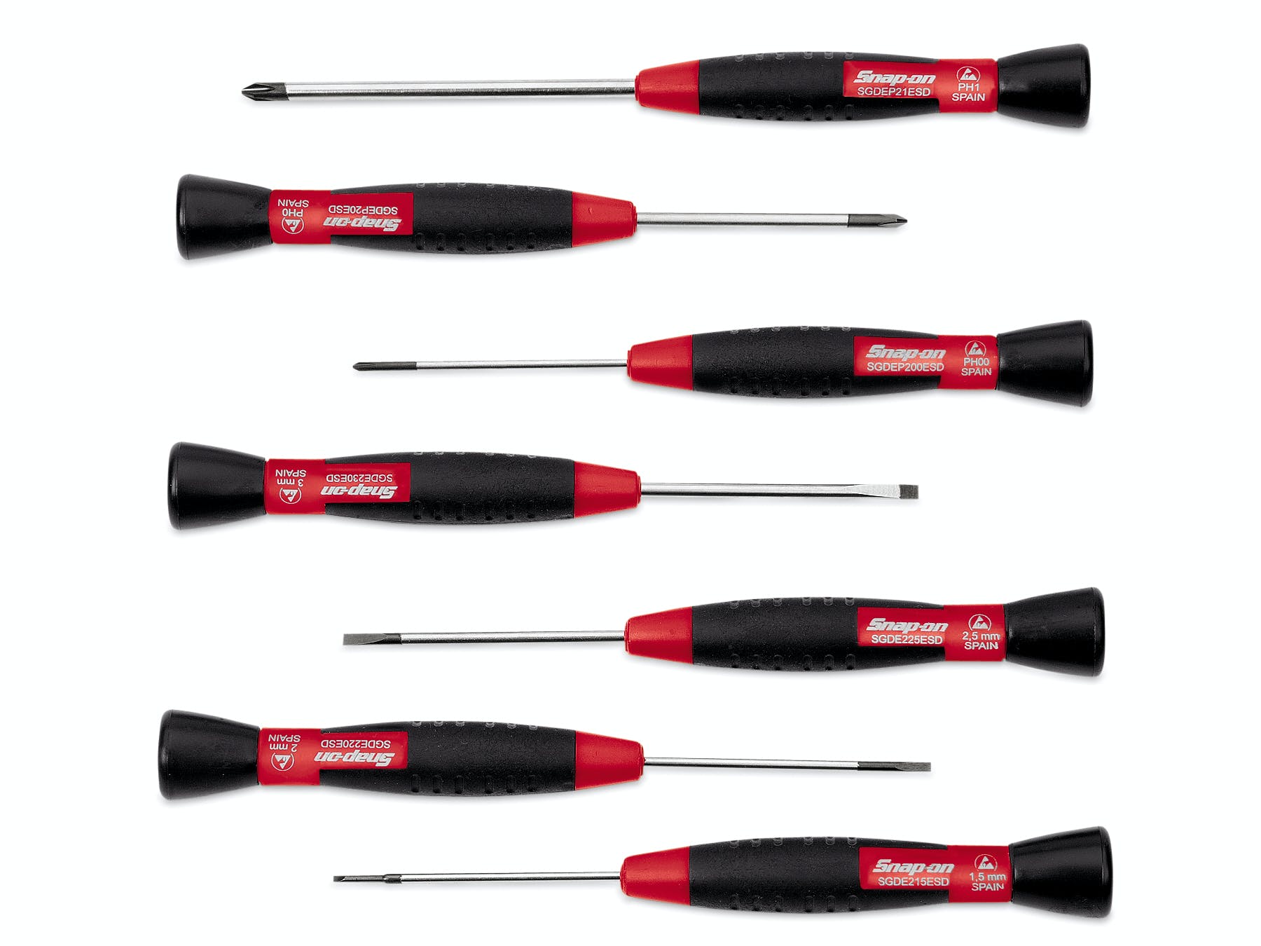7 pc PHILLIPS®/Flat Tip Electronic Miniature Screwdriver Set | SGDE70ESD 7 pc PHILLIPS®/Flat Tip Electronic Miniature Screwdriver Set | SGDE70ESD